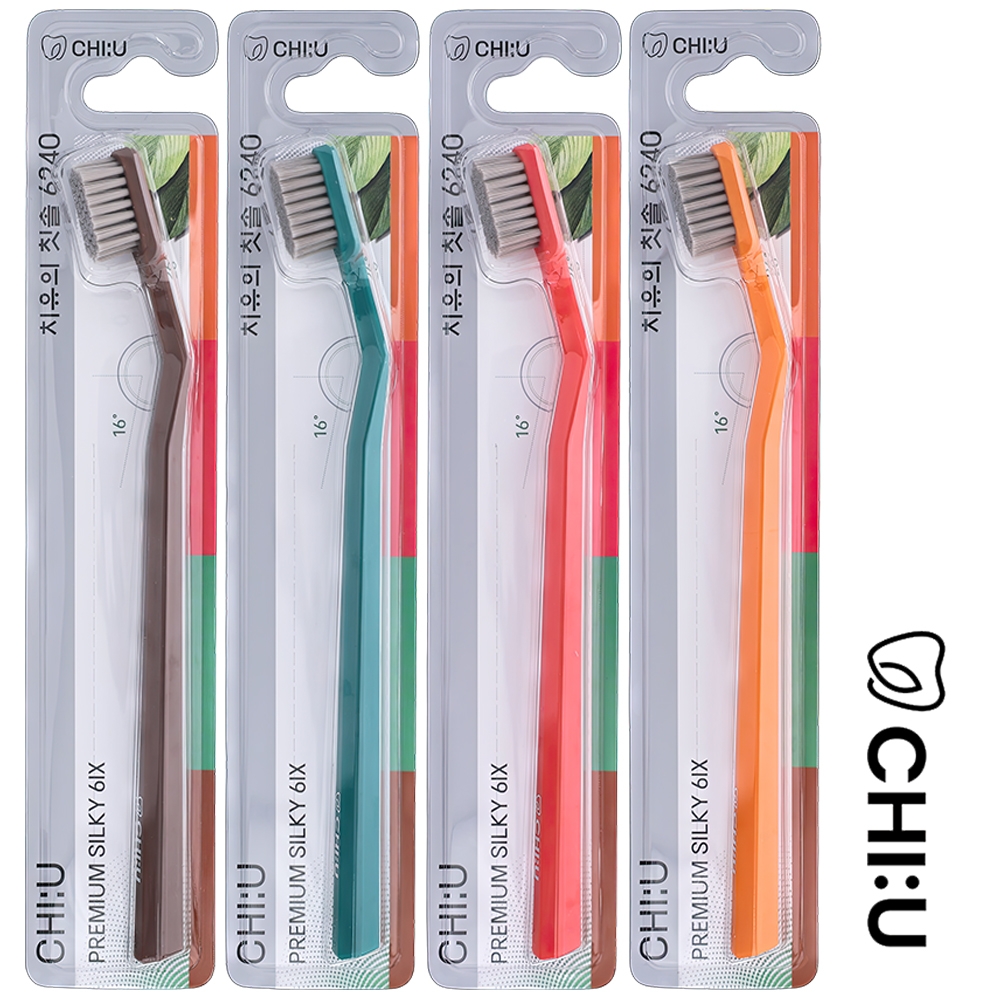 치유의칫솔6240 0.1mm 육각형 핸들 16-26 이중굴곡구조 (1개입) 색상랜덤발송