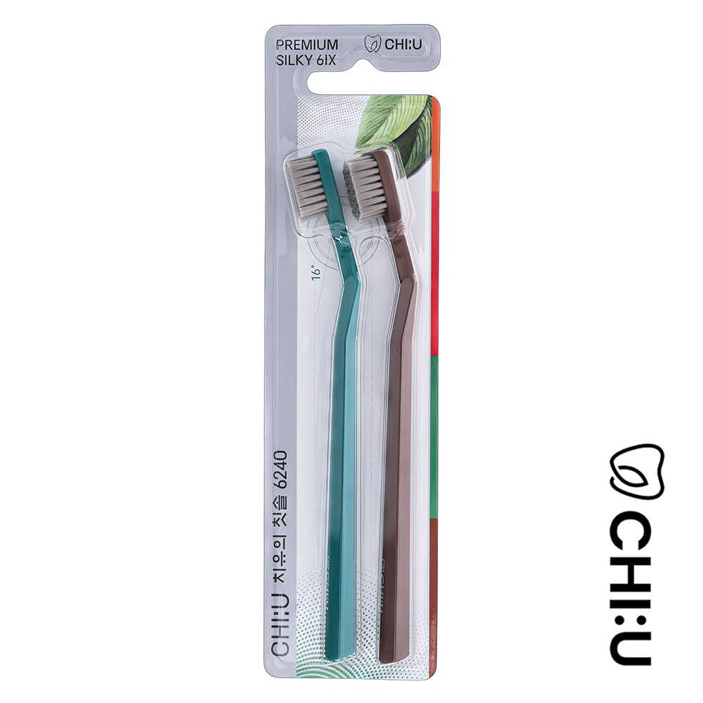 치유의칫솔6240 0.1mm 육각형 핸들 16-26 이중굴곡구조 (2개입) 색상랜덤발송