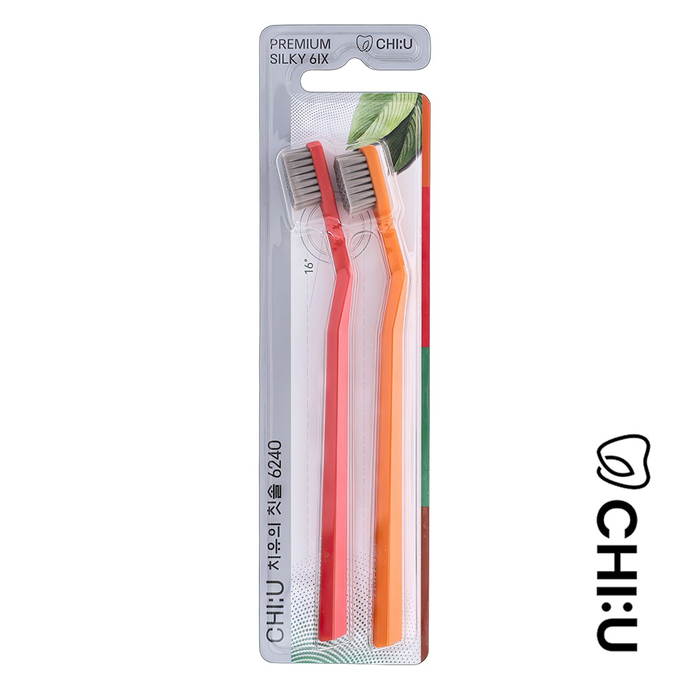 치유의칫솔6240 0.1mm 육각형 핸들 16-26 이중굴곡구조 (2개입) 색상랜덤발송