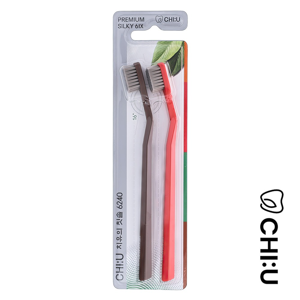 치유의칫솔6240 0.1mm 육각형 핸들 16-26 이중굴곡구조 (2개입) 색상랜덤발송