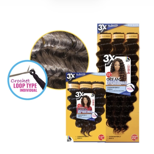 3X Ocean Deep Wave Braid 12"