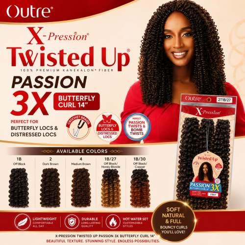 3X X-Pression Passion Butterfly Curl 14"