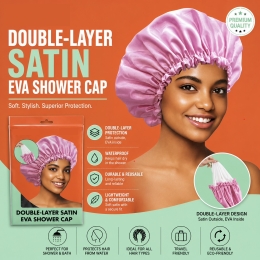 Double-Layer Satin Eva Shower Cap