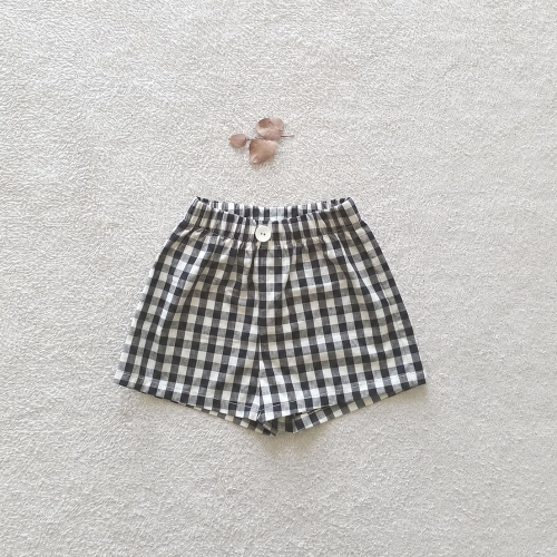 블랙체크 팬츠