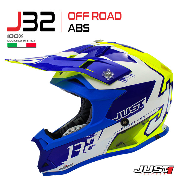 J32 PRO KICK WHITE BLUE YELLOW(화이트블루옐로우) / 오프로드 ABS 헬멧
