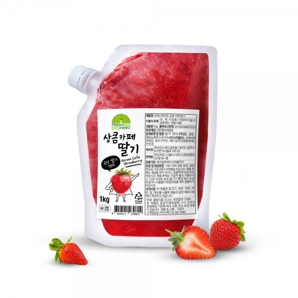 프레시히어로 상큼카페딸기 1kg (국산설향딸기청)