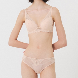 DAB 댑 퓨어 레이스 리본 풀커버리지 브라 팬티 세트