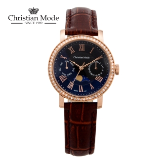 크리스챤모드 여성 문페이즈 가죽시계 CM401RGBCH L