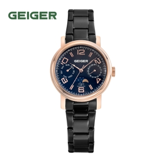 가이거 여성 문페이즈 멀티펑션 메탈시계 GE8026RGB L