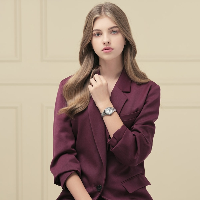 가이거 여성 다이아 문마스터 메탈시계 GE8027WT L