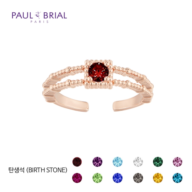 [PAUL BRIAL] 폴브리알 주얼리 SILVER 탄생석 두줄 반지 PYSR000S