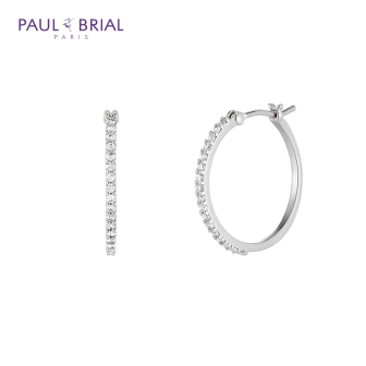 [PAUL BRIAL] 폴브리알 주얼리 SILVER 베이직 큐빅 후프링 귀걸이 PYSE0050