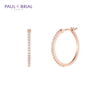 [PAUL BRIAL] 폴브리알 주얼리 SILVER 베이직 큐빅 후프링 귀걸이 PYSE0050