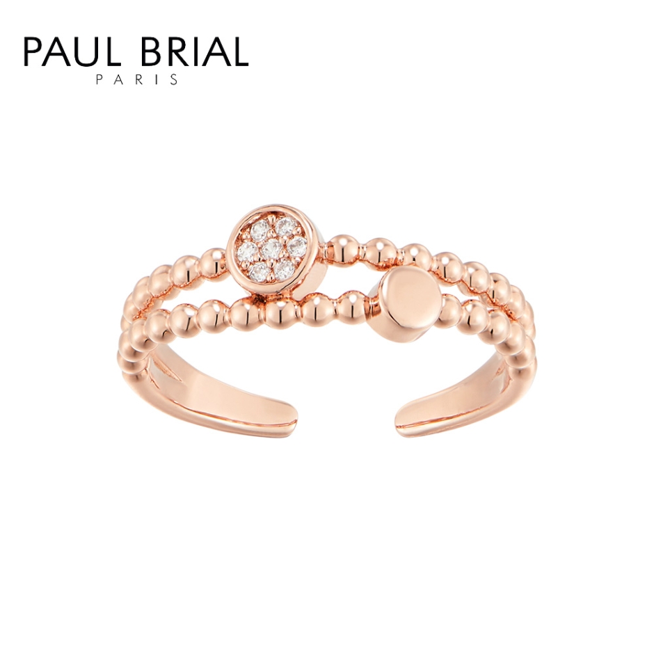 [PAUL BRIAL] 폴브리알 주얼리 SILVER 큐빅 투라인 반지 PYSR0076