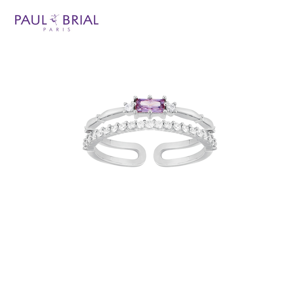[PAUL BRIAL] 폴브리알 주얼리 SILVER 사각 퍼플 투라인 반지 PYSR0079