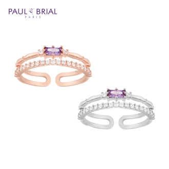 [PAUL BRIAL] 폴브리알 주얼리 SILVER 사각 퍼플 투라인 반지 PYSR0079