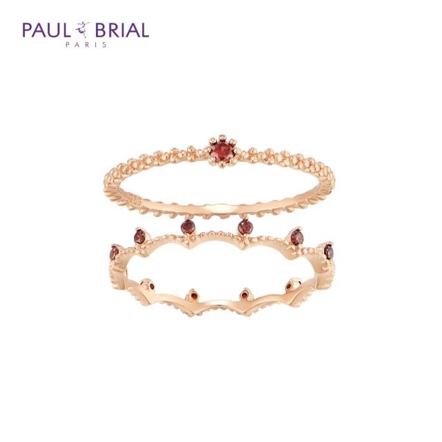 [PAUL BRIAL] 폴브리알 주얼리 SILVER 벨라 앤 버블 링(Garnet) PRSR0085_PG (12호)