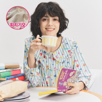 DAB 댑 마카롱 스트라이프 소프텐션 잠옷 세트 여성용_GPJ17254