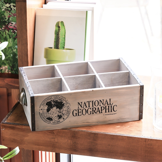 내셔널지오그래픽 빈티지 우드보틀캐리어(6구)