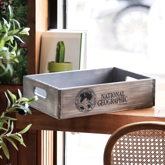 내셔널지오그래픽 빈티지 우드트레이 M