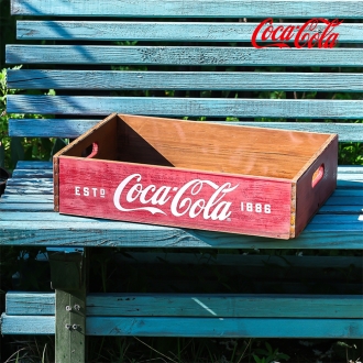 코카콜라 피크닉 빈티지 우드 트레이(레드)