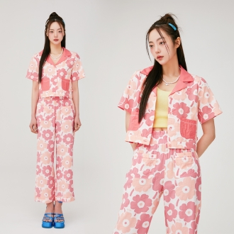 파스티야 크롭 파자마 홈웨어 데이앤나잇 자켓(라이트코럴)