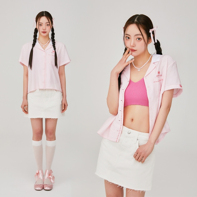 파스티야 엠브로이더리 데일리 홈웨어 드레이프 자켓(라이트핑크)