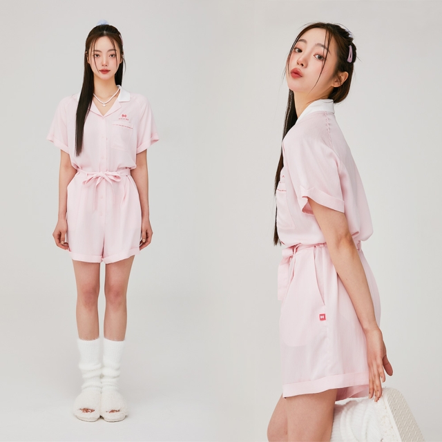 파스티야 로우컷 데일리 홈웨어 점프수트(라이트핑크)