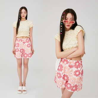 파스티야 하이웨스트 데일리 홈웨어 숏팬츠(라이트코럴)