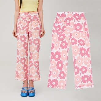 파스티야 세미 부츠컷 데일리 홈웨어 9부 팬츠(라이트코럴)