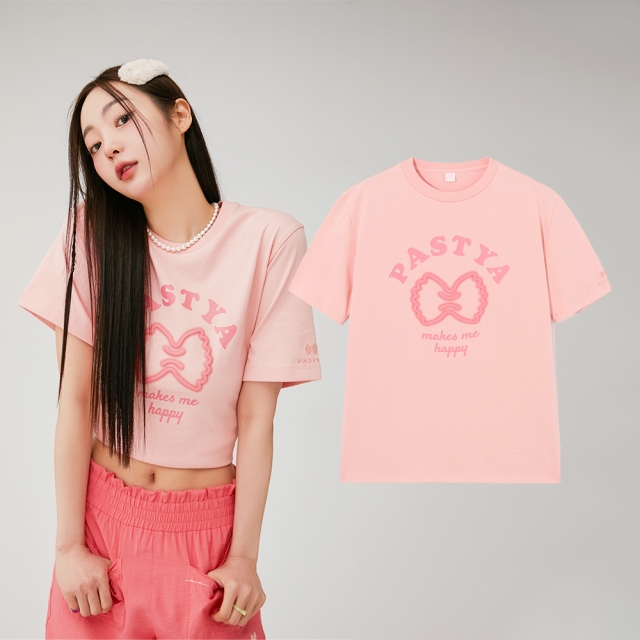 파스티야 이지프린트 데일리 홈웨어 티셔츠(피치핑크)