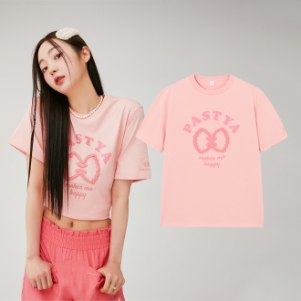 파스티야 이지프린트 데일리 홈웨어 티셔츠(피치핑크)