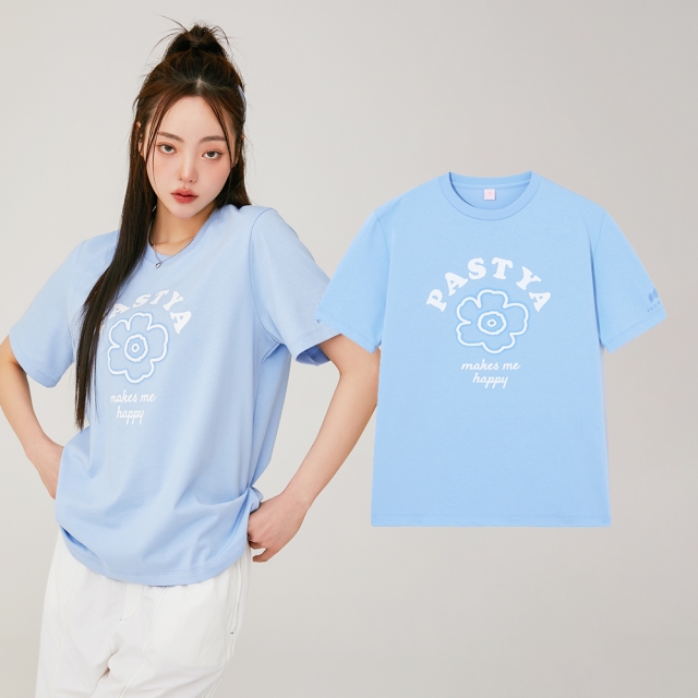 파스티야 이지프린트 데일리 홈웨어 티셔츠(스카이블루)