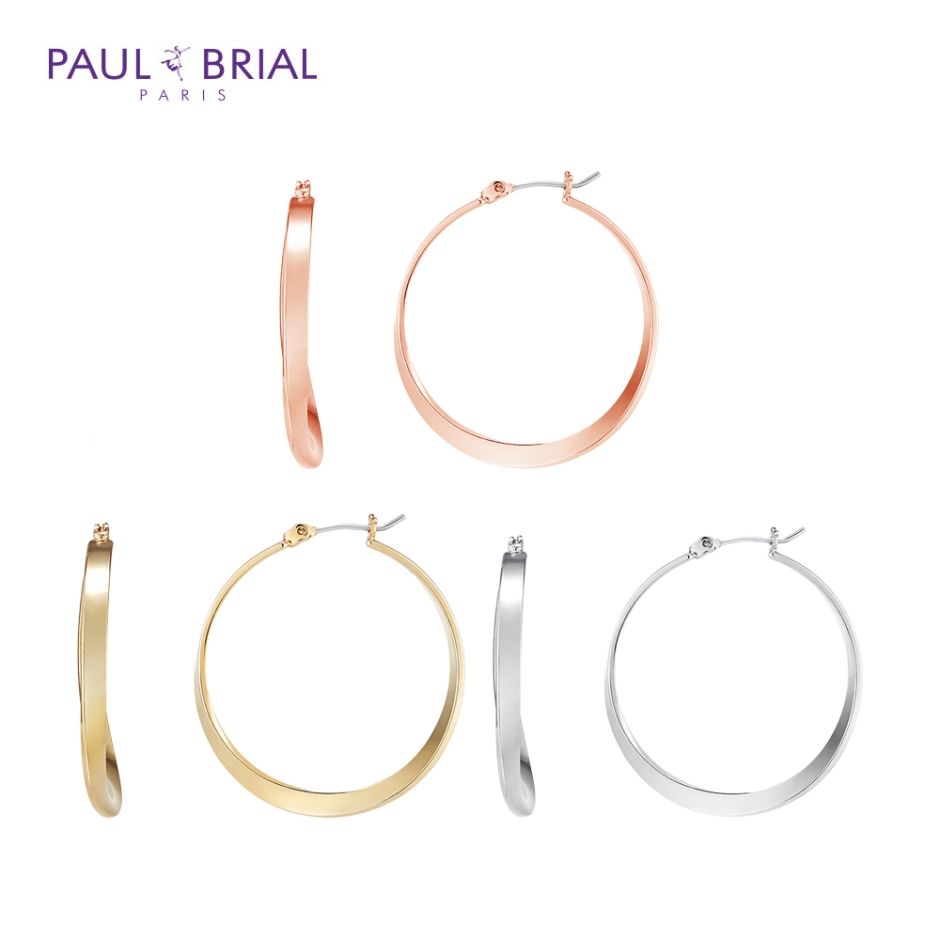 [PAUL BRIAL] 폴브리알 주얼리 BRASS 웨이브 후프 링 귀걸이 PSBE0030