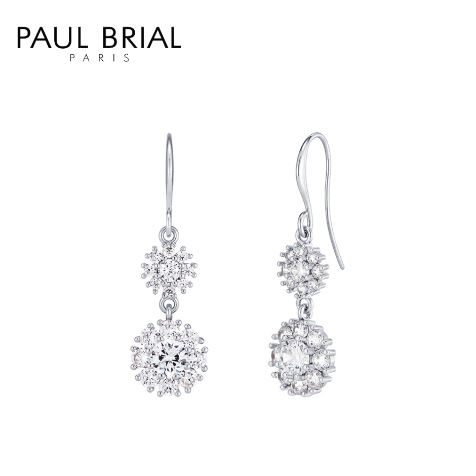 [PAUL BRIAL] 폴브리알 주얼리 BRASS 크리스탈 더블 귀걸이 PPBE0057