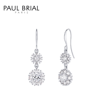 [PAUL BRIAL] 폴브리알 주얼리 BRASS 크리스탈 더블 귀걸이 PPBE0057