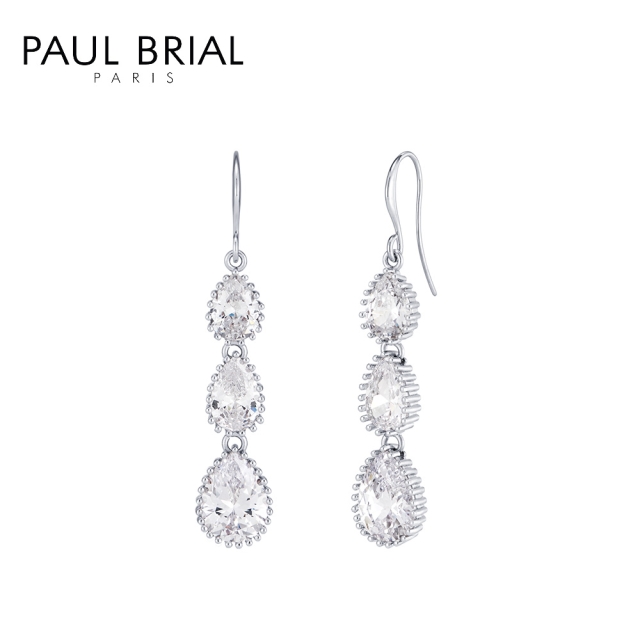 [PAUL BRIAL] 폴브리알 주얼리 BRASS 크리스탈 드롭 귀걸이 PPBE0058