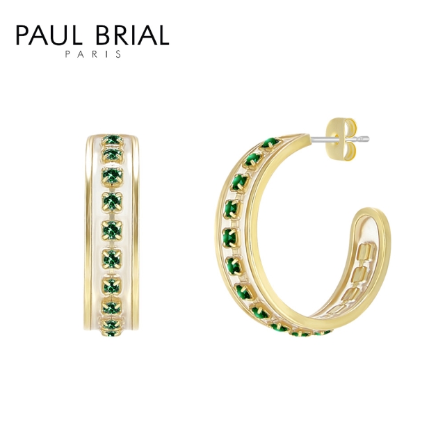 [PAUL BRIAL] 폴브리알 주얼리 BRASS 그린 르몽드 귀걸이 PDBE0213