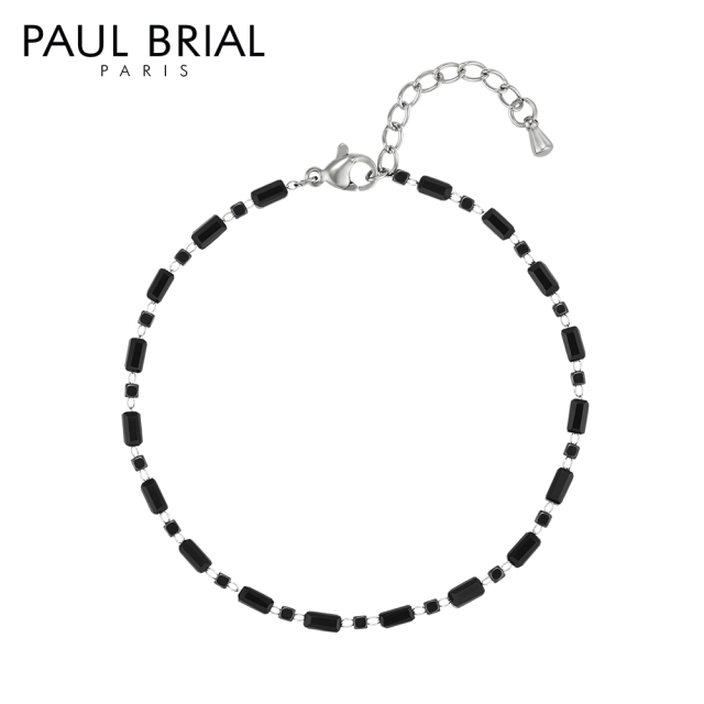 [PAUL BRIAL] 폴브리알 블랙 글라스 스톤 비즈 팔찌_PJBB0285