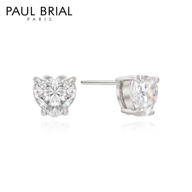 [PAUL BRIAL] 폴브리알 하트 큐빅 귀걸이 8mm_PUBE0308