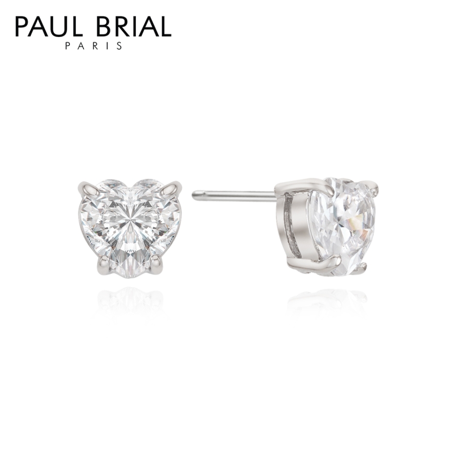 [PAUL BRIAL] 폴브리알 하트 큐빅 귀걸이 8mm_PUBE0308