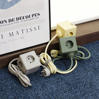 MT02 전선형 1.8M 큐브 멀티탭 4000W 고용량 (3구/C타입포트/USB포트)