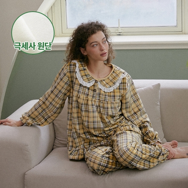 DAB 댑 바나체크 극세사 잠옷세트 여성용 _DPJ17329