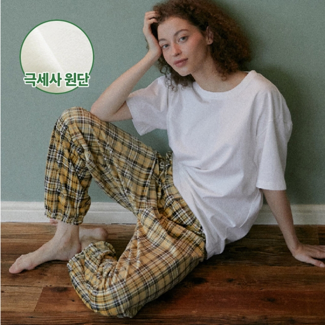 DAB 댑 바나체크 극세사 조거 잠옷바지 여성용_DPJ19768