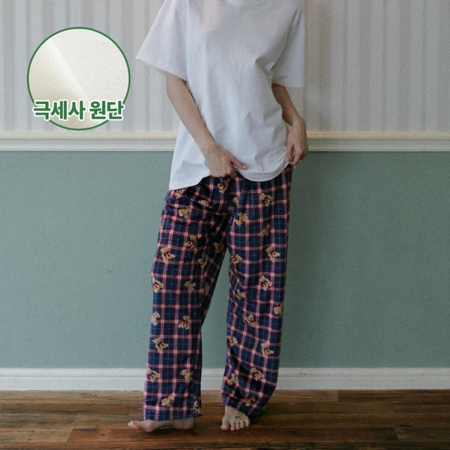 DAB 댑 쿠키샵 테디 극세사 잠옷바지 남녀공용_DPJ19769