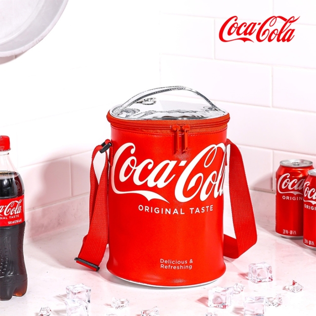 코카콜라 정품 원형캔 쿨러백(12L) 보냉백 맥주 뚱바 캠핑 피크닉 차량용