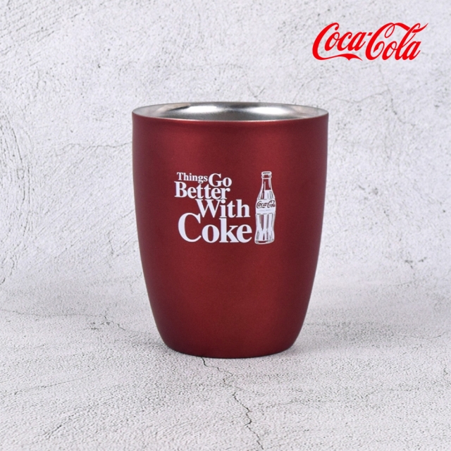 코카콜라 정품 캠핑 시그니처 이중스텐 머그컵