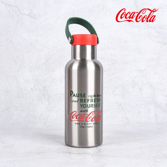 코카콜라 정품 캠퍼 핸들 이중스텐 보틀