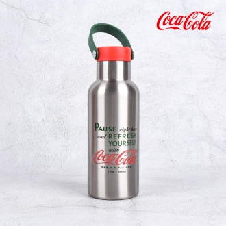 코카콜라 정품 캠퍼 핸들 이중스텐 보틀