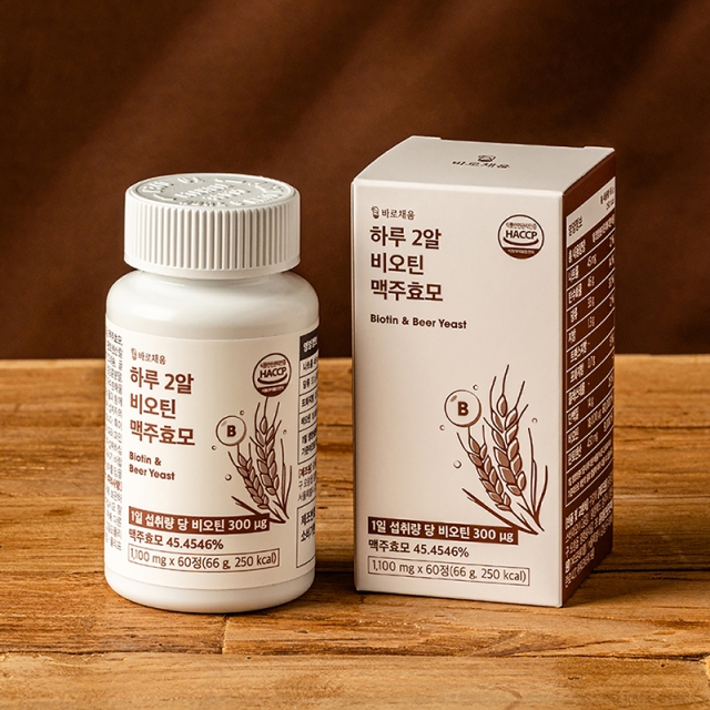 [바로채움] 고함량배합 프랑스산 비오틴 맥주효모 1100mg x 60정 (1개월분)